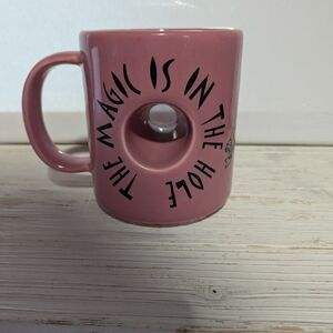 Voodoo Doughnut Pink Ceramic Mug with Whimsical Quote